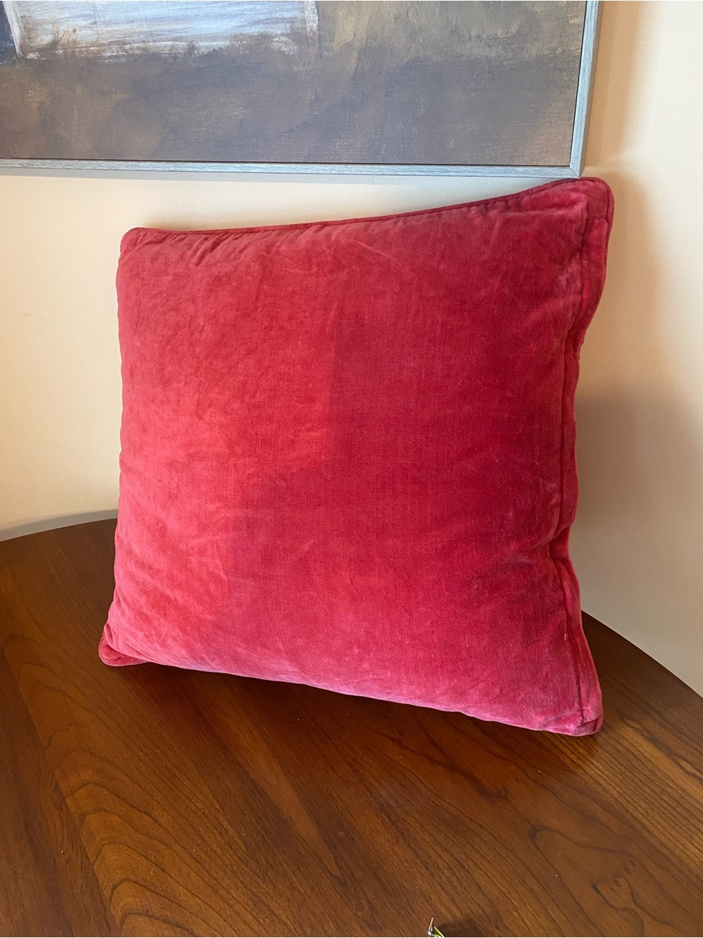 Calvin Klein Rose Velvet Square Pillow